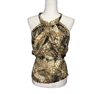 Womens Olive Green Halter Tank Top